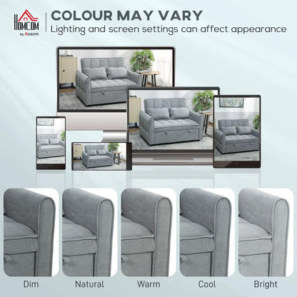 HOMCOM 2 Seater Sofa Bed, 3-in-1 Convertible Sleeper Sofa with Click-clack Adjustable Backrest and 2 Pillows Additional View 33