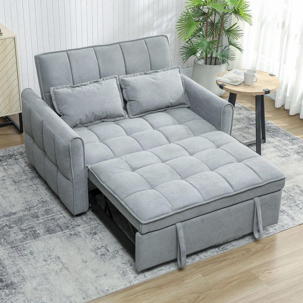 HOMCOM 2 Seater Sofa Bed, 3-in-1 Convertible Sleeper Sofa with Click-clack Adjustable Backrest and 2 Pillows Additional View 35