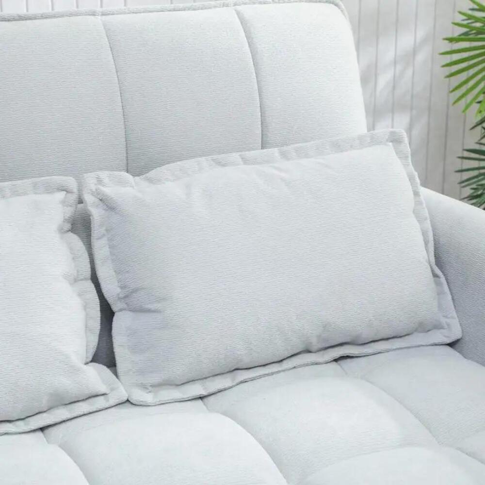 HOMCOM 2 Seater Sofa Bed, 3-in-1 Convertible Sleeper Sofa with Click-clack Adjustable Backrest and 2 Pillows Additional View 8