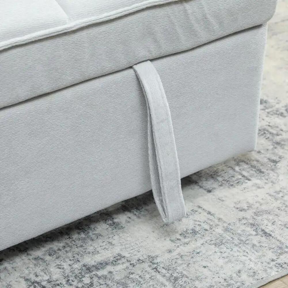 HOMCOM 2 Seater Sofa Bed, 3-in-1 Convertible Sleeper Sofa with Click-clack Adjustable Backrest and 2 Pillows Additional View 9