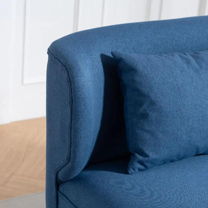 HOMCOM 2 Seater Sofa, Linen-look Fabric Small Sofa with Wing Back, Thick Seat, Metal Legs Additional View 11