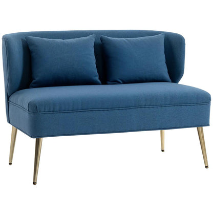 HOMCOM 2 Seater Sofa, Linen-look Fabric Small Sofa with Wing Back, Thick Seat, Metal Legs Additional View 13