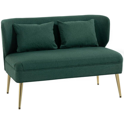 HOMCOM 2 Seater Sofa, Linen-look Fabric Small Sofa with Wing Back, Thick Seat, Metal Legs Additional View 14