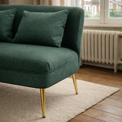 HOMCOM 2 Seater Sofa, Linen-look Fabric Small Sofa with Wing Back, Thick Seat, Metal Legs Additional View 23