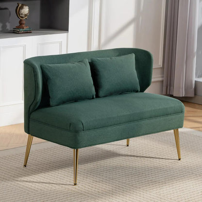 HOMCOM 2 Seater Sofa, Linen-look Fabric Small Sofa with Wing Back, Thick Seat, Metal Legs Additional View 25