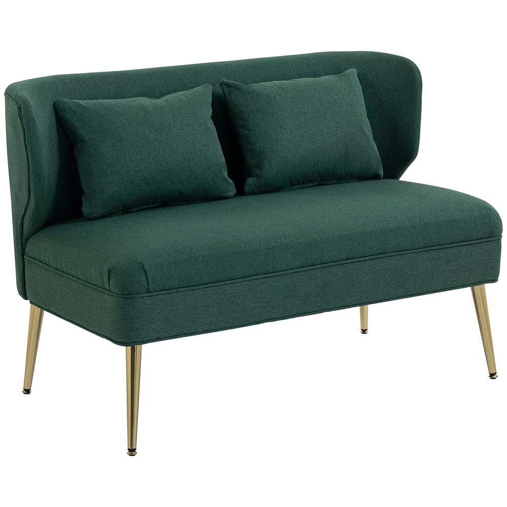 HOMCOM 2 Seater Sofa, Linen-look Fabric Small Sofa with Wing Back, Thick Seat, Metal Legs Additional View 26