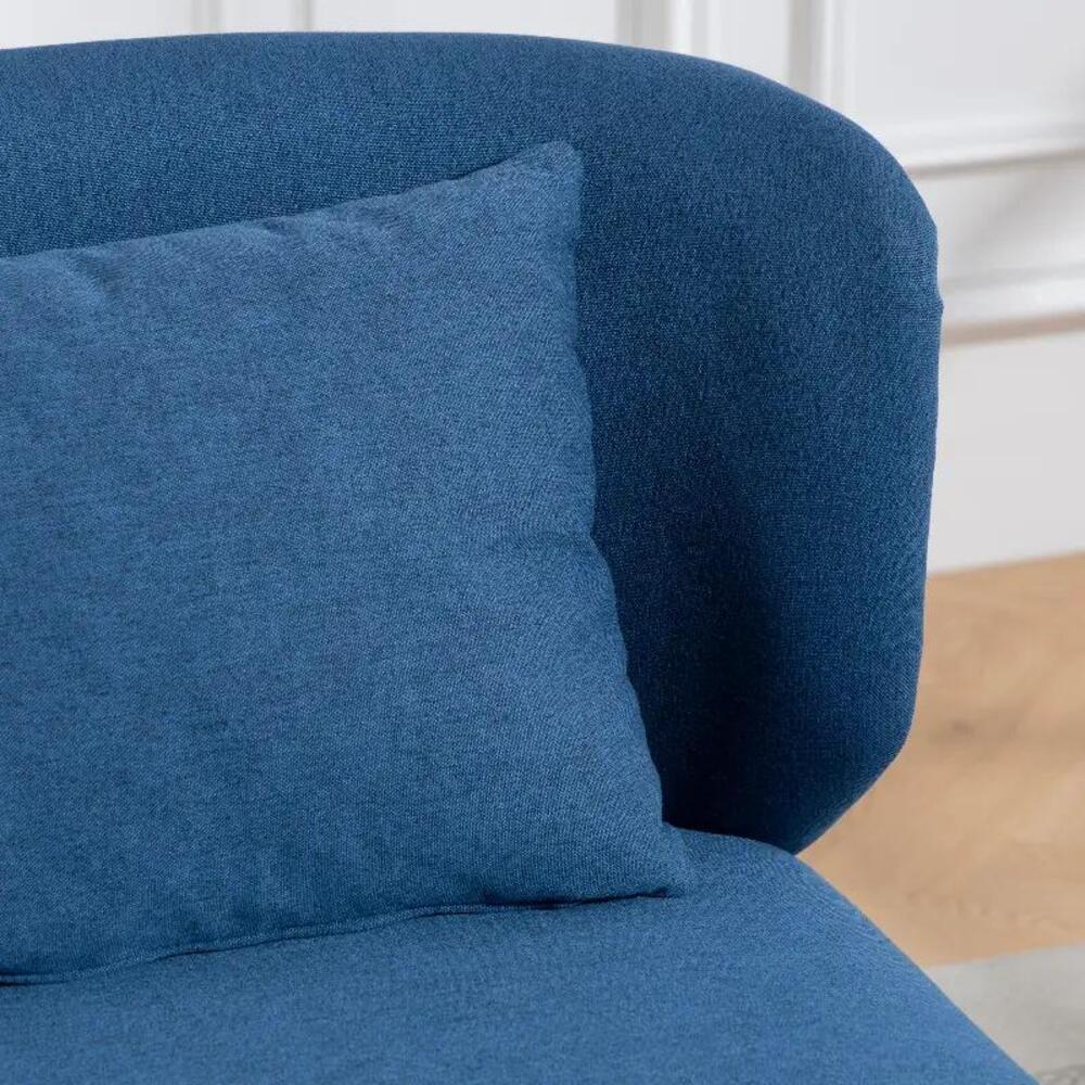 HOMCOM 2 Seater Sofa, Linen-look Fabric Small Sofa with Wing Back, Thick Seat, Metal Legs Additional View 9