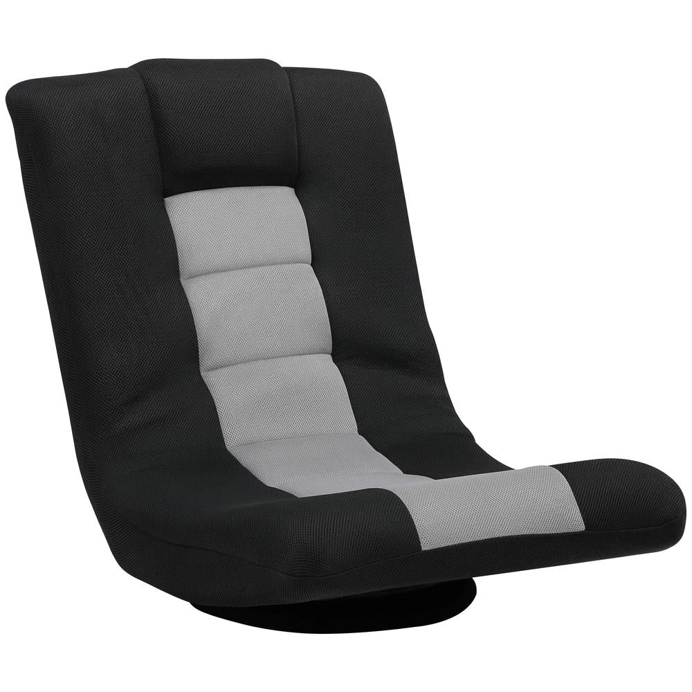 HOMCOM Floor Chair, Folding Floor Sofa with Adjustable Backrest, Wide Seat, Swivel Base, Black Additional View 11