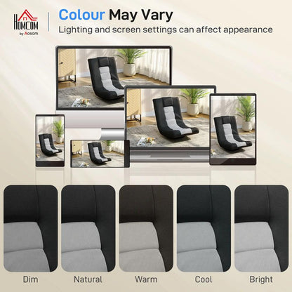 HOMCOM Floor Chair, Folding Floor Sofa with Adjustable Backrest, Wide Seat, Swivel Base, Black Additional View 8