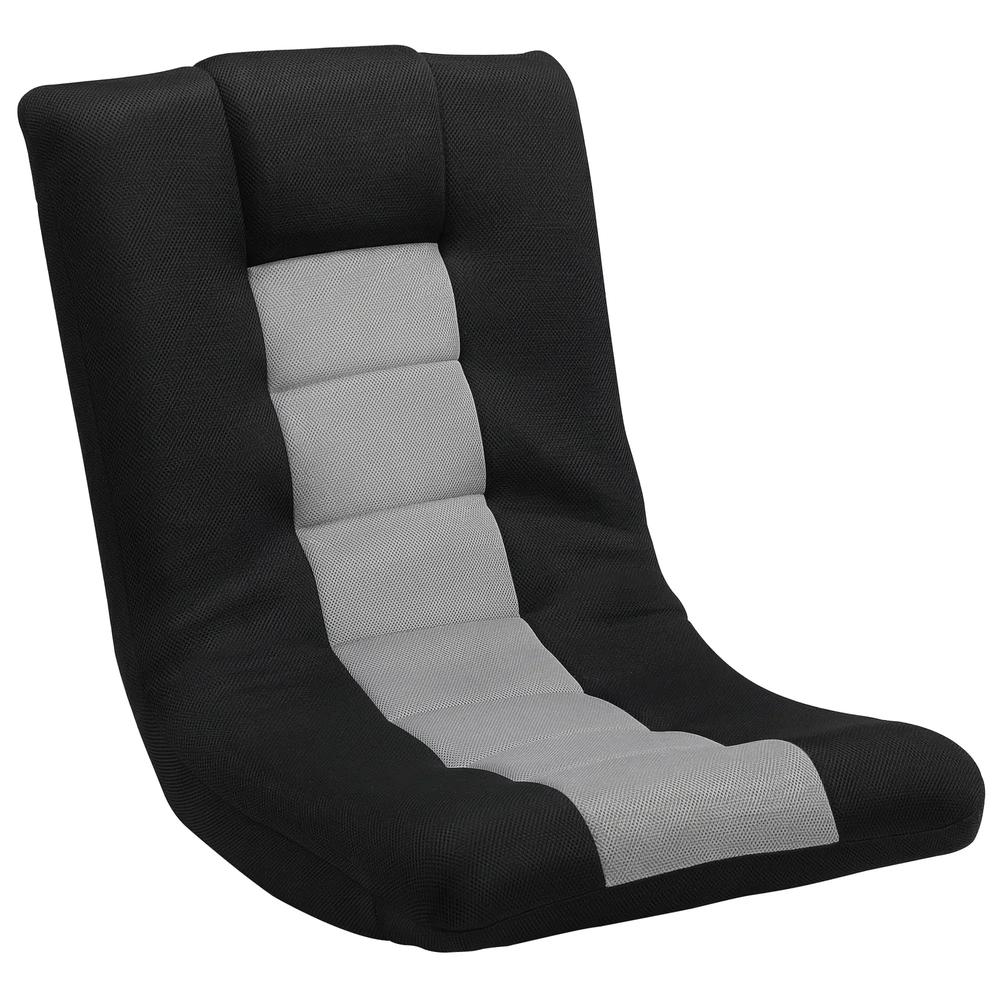 HOMCOM Floor Chair, Folding Floor Sofa with Adjustable Backrest, Wide Seat, Swivel Base, Black
