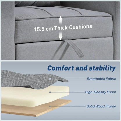 HOMCOM 3-in-1 Single Sofa Bed, Convertible Sleeper Chair Bed Additional View 18