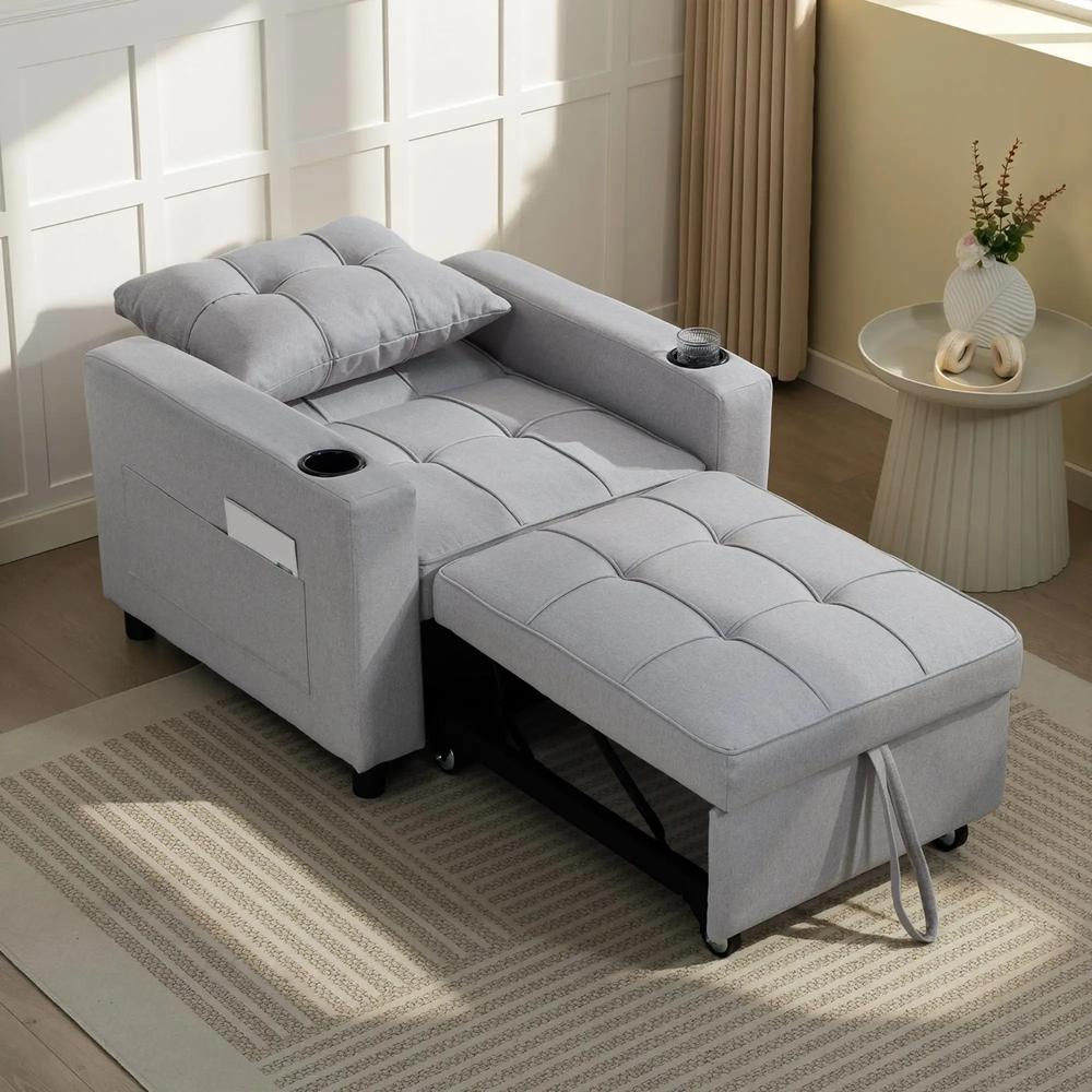 HOMCOM 3-in-1 Single Sofa Bed, Convertible Sleeper Chair Bed Additional View 23