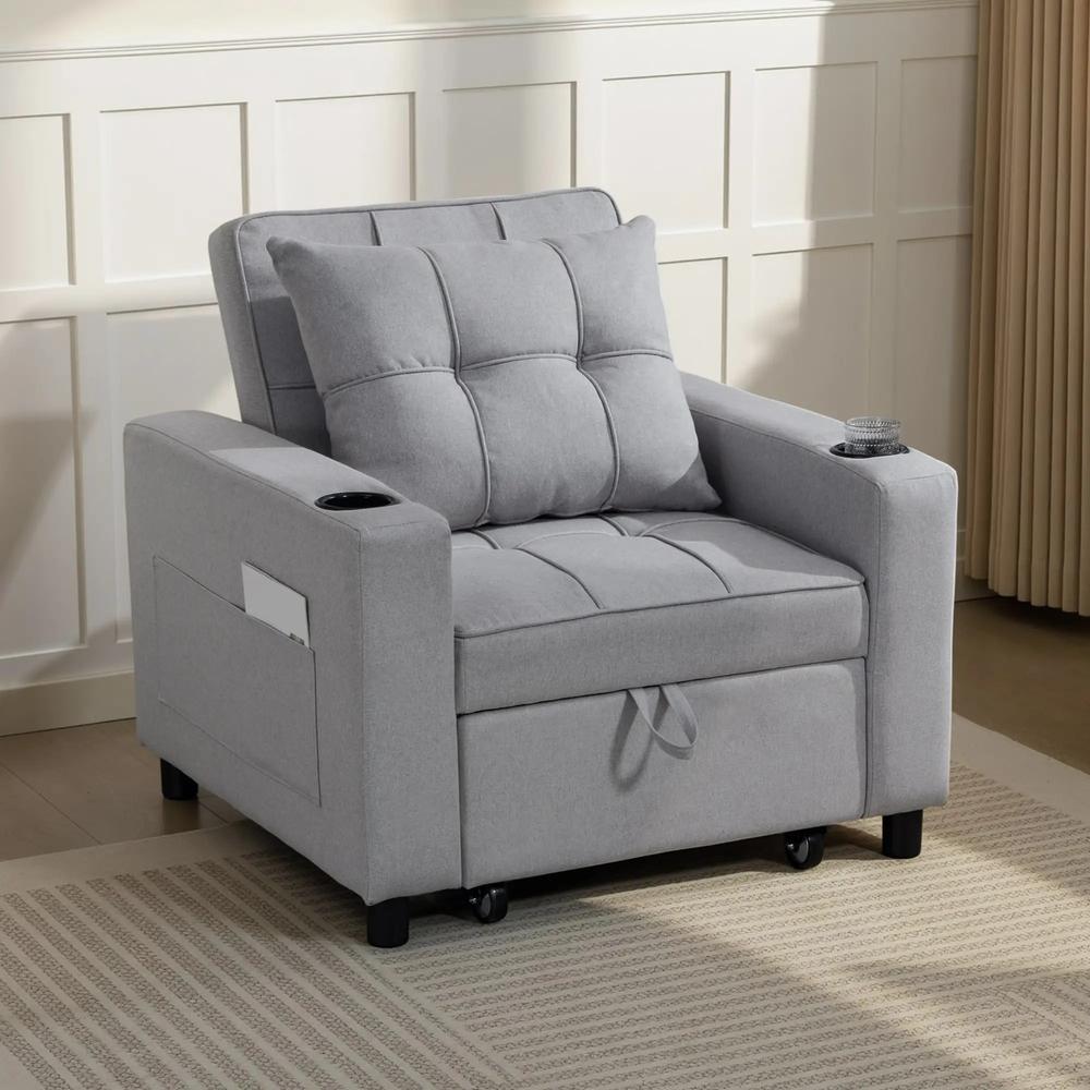 HOMCOM 3-in-1 Single Sofa Bed, Convertible Sleeper Chair Bed Additional View 25