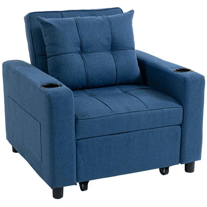 HOMCOM 3-in-1 Single Sofa Bed, Convertible Sleeper Chair Bed Additional View 27