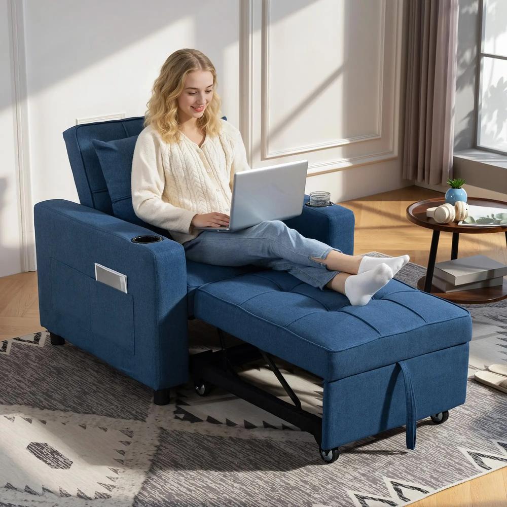 HOMCOM 3-in-1 Single Sofa Bed, Convertible Sleeper Chair Bed Additional View 28