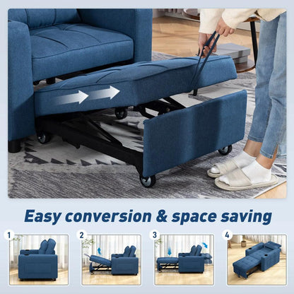 HOMCOM 3-in-1 Single Sofa Bed, Convertible Sleeper Chair Bed Additional View 30