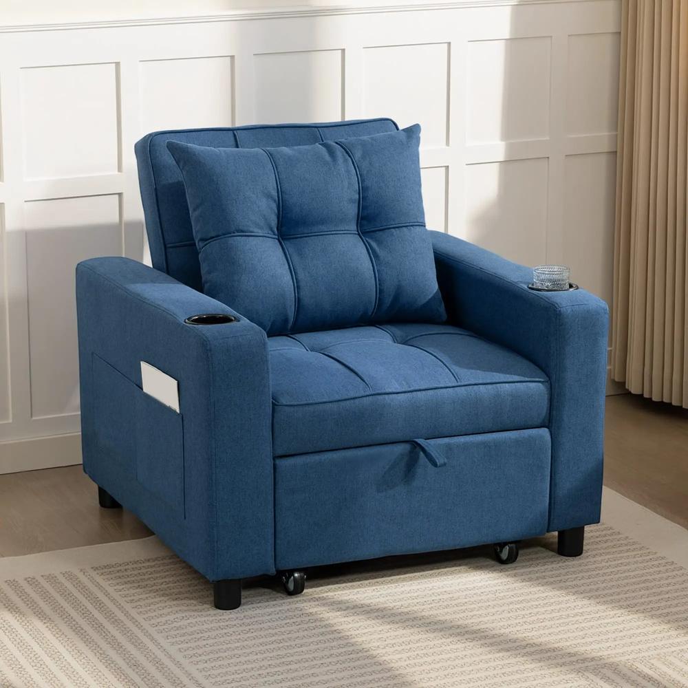 HOMCOM 3-in-1 Single Sofa Bed, Convertible Sleeper Chair Bed Additional View 41