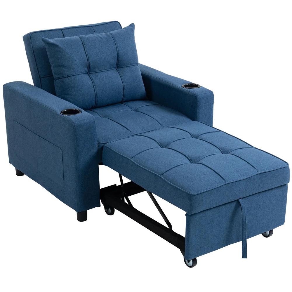 HOMCOM 3-in-1 Single Sofa Bed, Convertible Sleeper Chair Bed Additional View 42