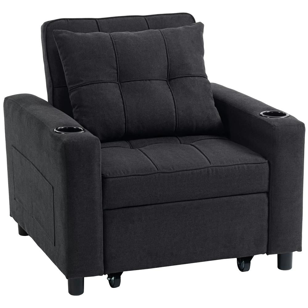 HOMCOM 3-in-1 Single Sofa Bed, Convertible Sleeper Chair Bed Additional View 43