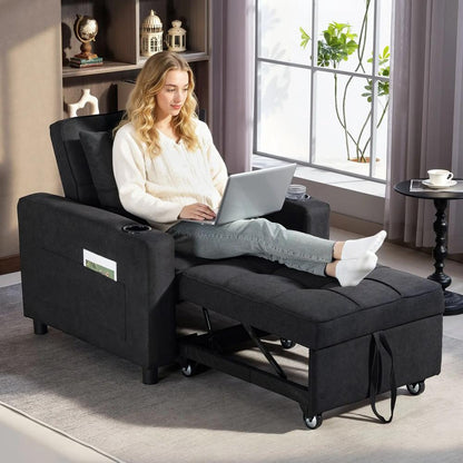 HOMCOM 3-in-1 Single Sofa Bed, Convertible Sleeper Chair Bed Additional View 44