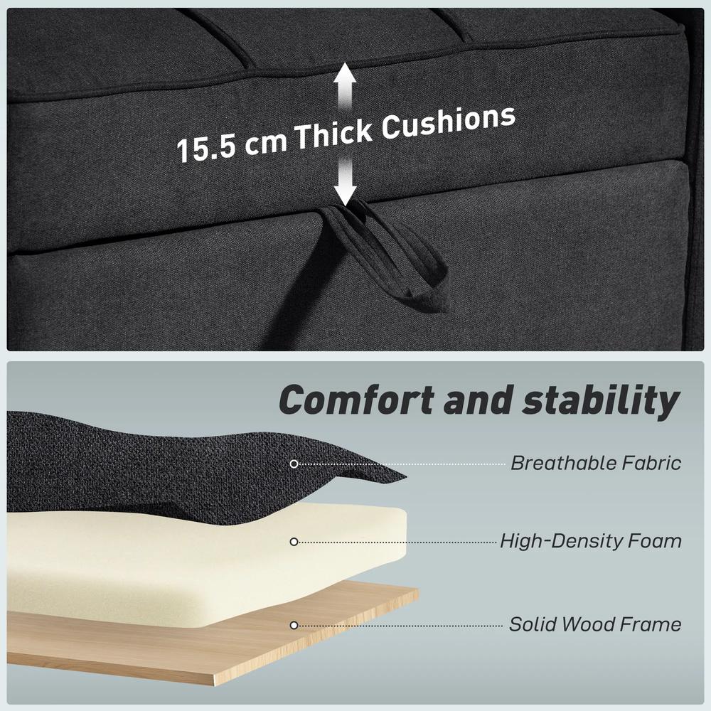 HOMCOM 3-in-1 Single Sofa Bed, Convertible Sleeper Chair Bed Additional View 49