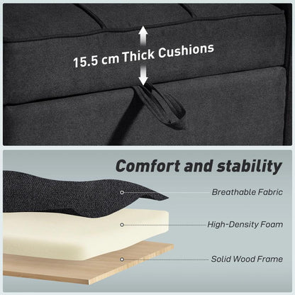 HOMCOM 3-in-1 Single Sofa Bed, Convertible Sleeper Chair Bed Additional View 49