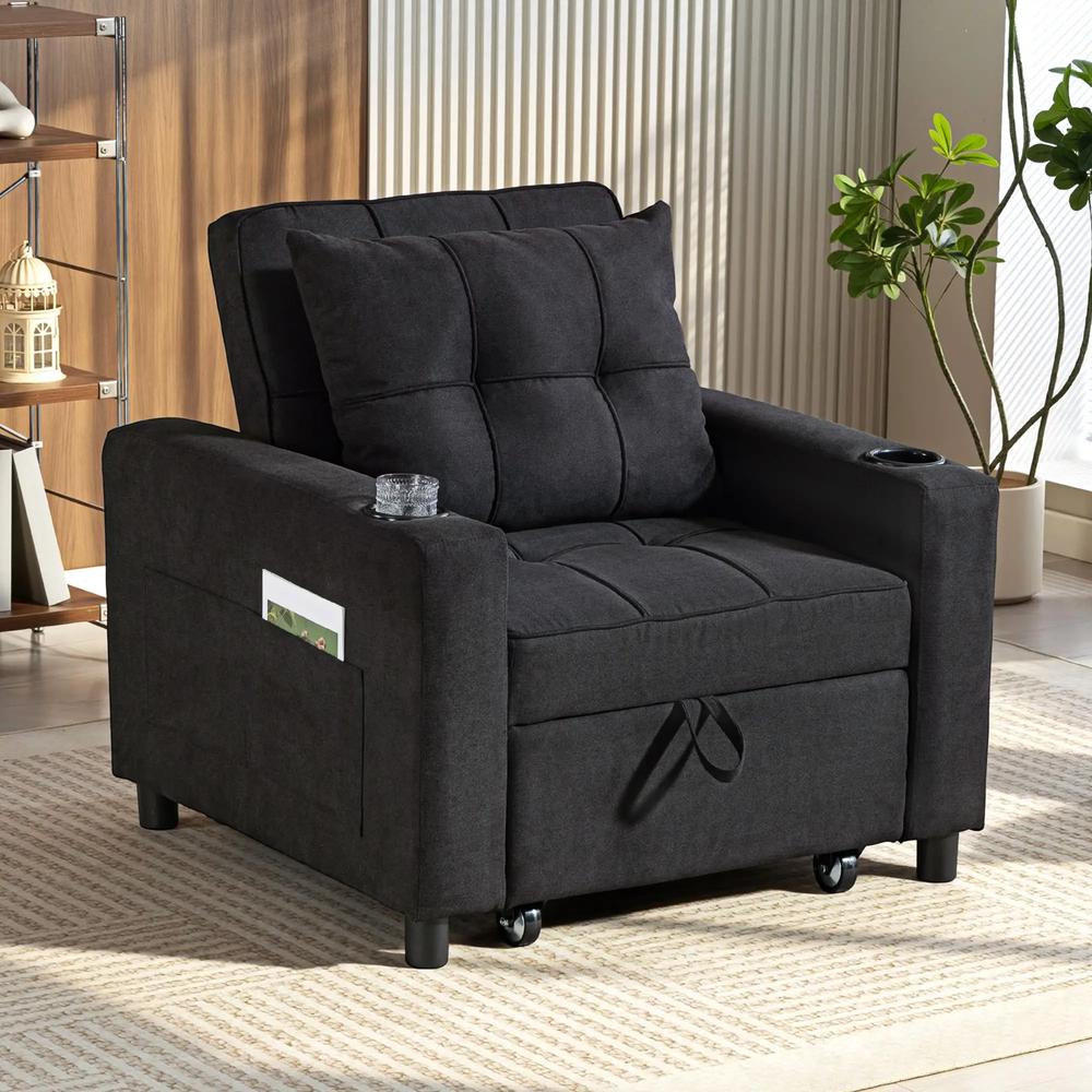 HOMCOM 3-in-1 Single Sofa Bed, Convertible Sleeper Chair Bed Additional View 52