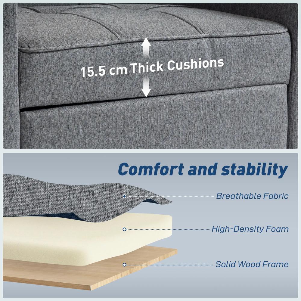 HOMCOM 3-in-1 Single Sofa Bed, Convertible Sleeper Chair Bed Additional View 7