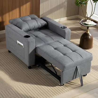 HOMCOM 3-in-1 Single Sofa Bed, Convertible Sleeper Chair Bed Additional View 8