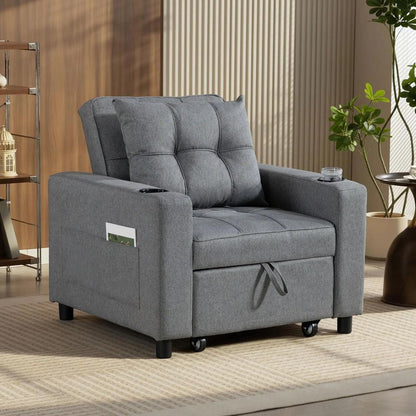 HOMCOM 3-in-1 Single Sofa Bed, Convertible Sleeper Chair Bed Additional View 10