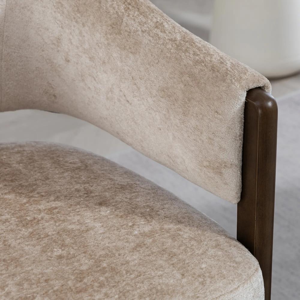 HOMCOM Accent Chair, Chenille Upholstered Tub Chair with Wide Seat, Solid Wood Frame and Legs, Comfy Armchair, Beige Additional View 11