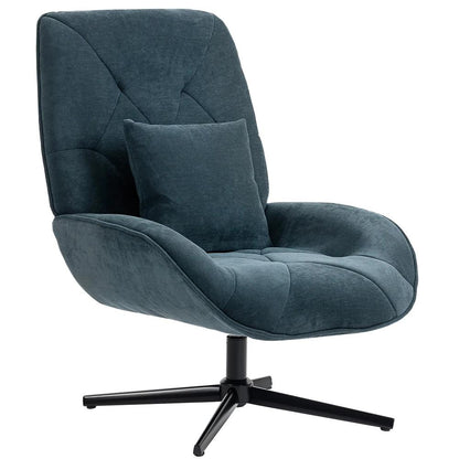 HOMCOM Accent Chair, Chenille Upholstered Swivel Armchair with Lumbar Pillow, High Back, Deep Seat and Metal Legs Additional View 11