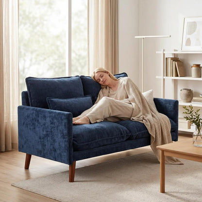 HOMCOM 2 Seater Sofa, Loveseat Sofa with Spring Cushions, Wide and Deep Seat, Wood Legs Additional View 14