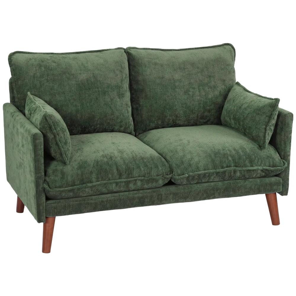 HOMCOM 2 Seater Sofa, Loveseat Sofa with Spring Cushions, Wide and Deep Seat, Wood Legs Additional View 16