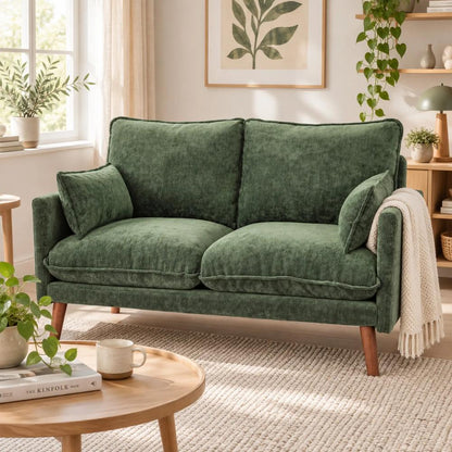 HOMCOM 2 Seater Sofa, Loveseat Sofa with Spring Cushions, Wide and Deep Seat, Wood Legs Additional View 17