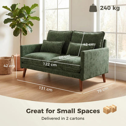 HOMCOM 2 Seater Sofa, Loveseat Sofa with Spring Cushions, Wide and Deep Seat, Wood Legs Additional View 18