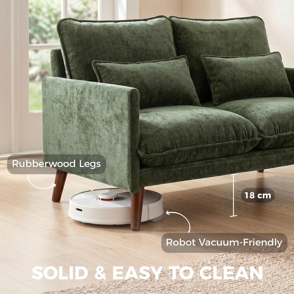HOMCOM 2 Seater Sofa, Loveseat Sofa with Spring Cushions, Wide and Deep Seat, Wood Legs Additional View 21