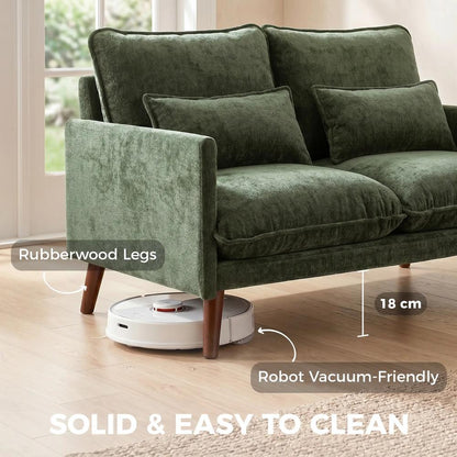 HOMCOM 2 Seater Sofa, Loveseat Sofa with Spring Cushions, Wide and Deep Seat, Wood Legs Additional View 21