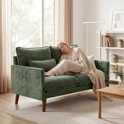 HOMCOM 2 Seater Sofa, Loveseat Sofa with Spring Cushions, Wide and Deep Seat, Wood Legs Additional View 29