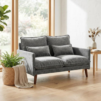 HOMCOM 2 Seater Sofa, Loveseat Sofa with Spring Cushions, Wide and Deep Seat, Wood Legs Additional View 32