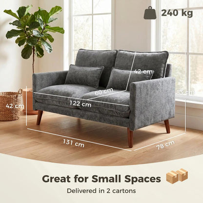 HOMCOM 2 Seater Sofa, Loveseat Sofa with Spring Cushions, Wide and Deep Seat, Wood Legs Additional View 33