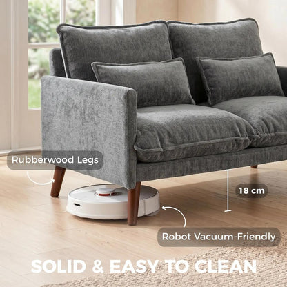 HOMCOM 2 Seater Sofa, Loveseat Sofa with Spring Cushions, Wide and Deep Seat, Wood Legs Additional View 36