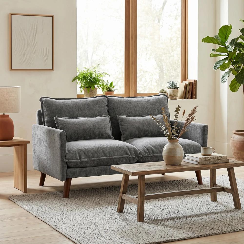 HOMCOM 2 Seater Sofa, Loveseat Sofa with Spring Cushions, Wide and Deep Seat, Wood Legs Additional View 44