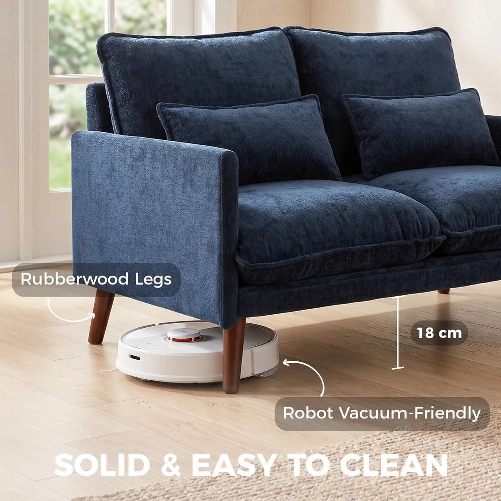HOMCOM 2 Seater Sofa, Loveseat Sofa with Spring Cushions, Wide and Deep Seat, Wood Legs Additional View 6