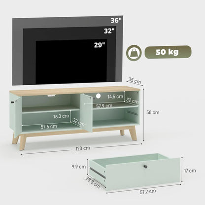 HOMCOM TV Stand Cabinet for Television up to 36 Inch, Modern TV Unit with 2 Doors, Entertainment Center with Adjustable Shelf Additional View 3