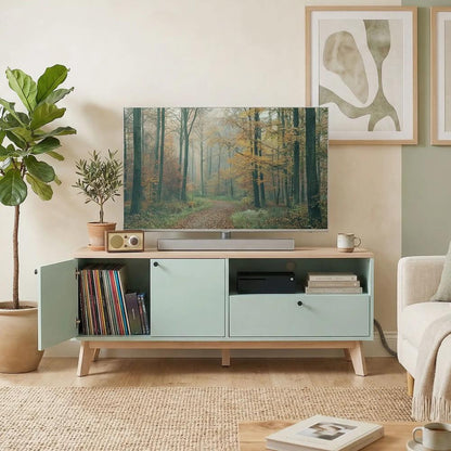 HOMCOM TV Stand Cabinet for Television up to 36 Inch, Modern TV Unit with 2 Doors, Entertainment Center with Adjustable Shelf Additional View 9