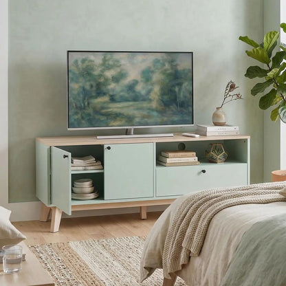 HOMCOM TV Stand Cabinet for Television up to 36 Inch, Modern TV Unit with 2 Doors, Entertainment Center with Adjustable Shelf Additional View 10