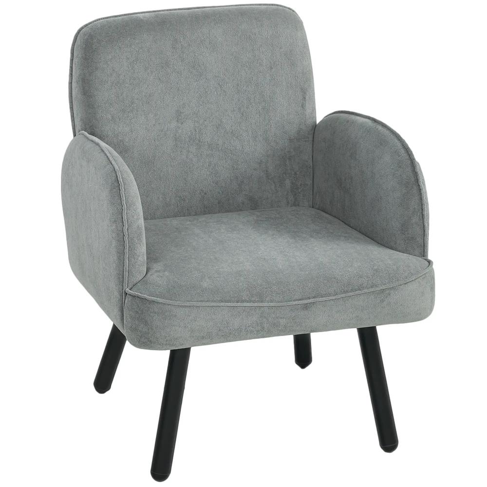 HOMCOM Lounge Chair Velvet Upholstered Armchair with Spring Cushion for Living Room Bedroom Additional View 12