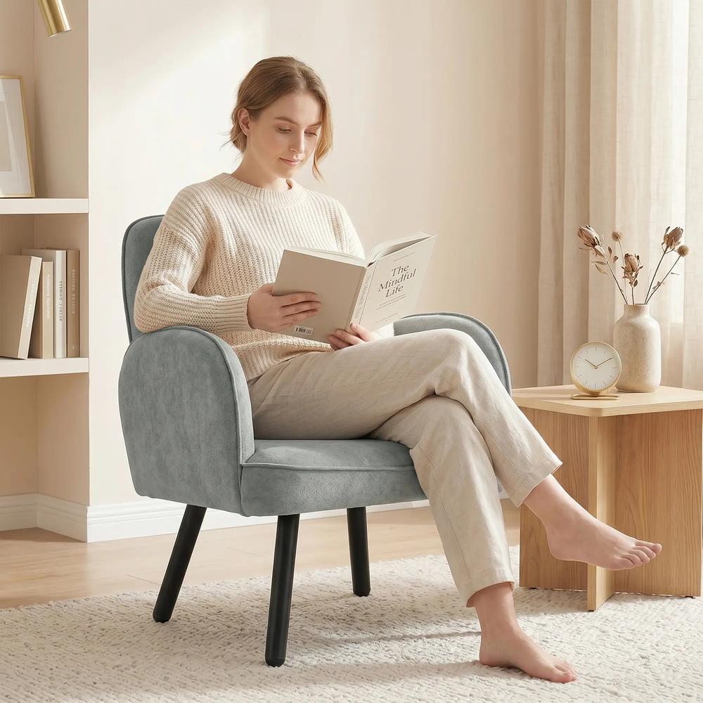 HOMCOM Lounge Chair Velvet Upholstered Armchair with Spring Cushion for Living Room Bedroom Additional View 13