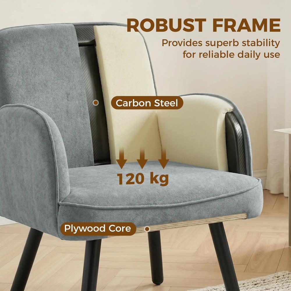 HOMCOM Lounge Chair Velvet Upholstered Armchair with Spring Cushion for Living Room Bedroom Additional View 16